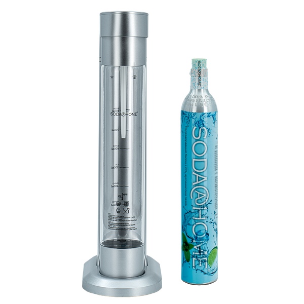 Beverage Carbonater MERCURIUS Silver with cylinder