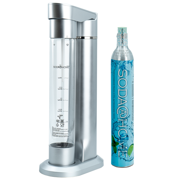 Beverage Carbonater MERCURIUS Silver with cylinder