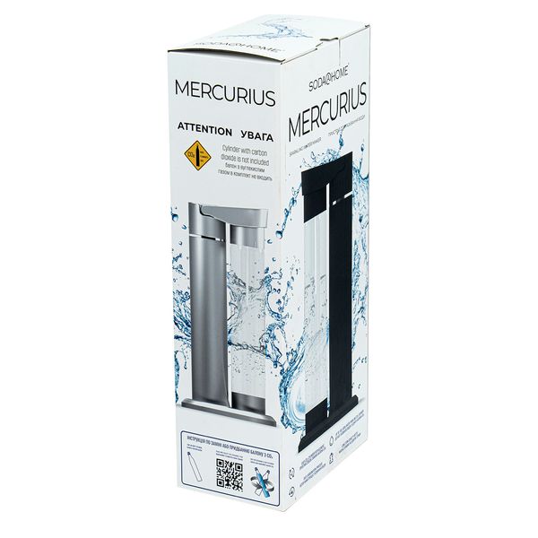 Beverage Carbonater MERCURIUS Silver with cylinder