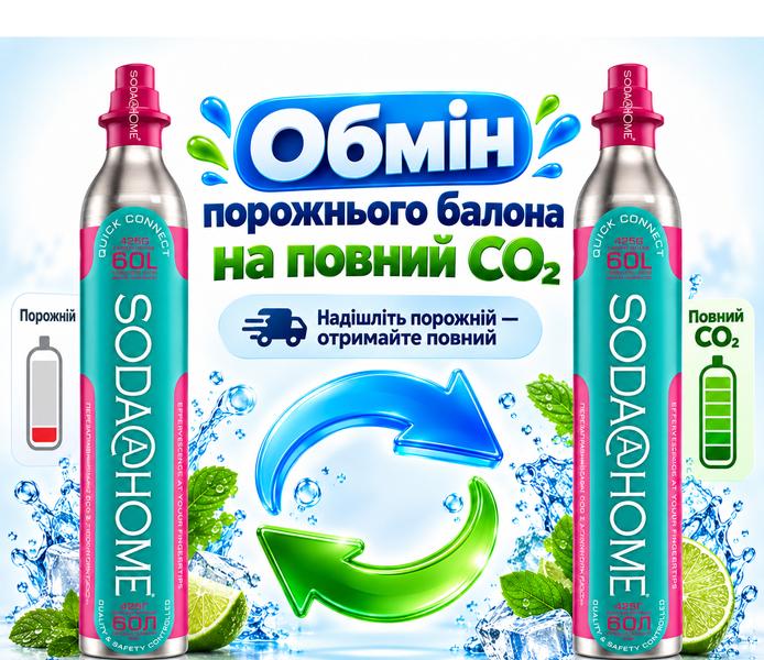 Refilling-exchange of the Quick Connect cylinder with carbon dioxide (CO₂) 425g